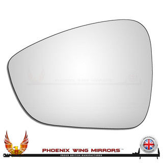Vauxhall Opel Crossland 2021–2024 left hand passenger side convex replacement wing door mirror glass, adhesive stick-on