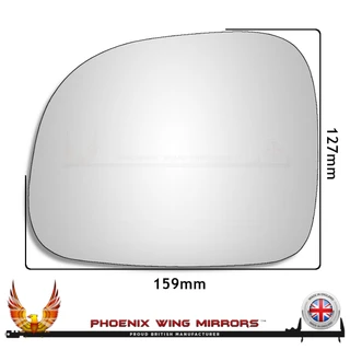 Fiat Panda Mk3 2009-2025 Left – UK Passenger Side Convex – Stick On replacement mirror glass