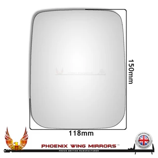 Bedford Rascal 1986–1994 convex direct replacement mirror glass – 150 × 118 mm