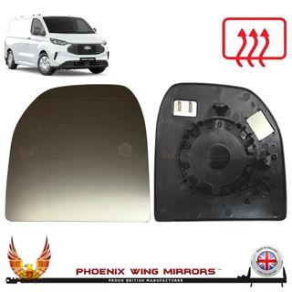 Ford Tourneo Custom Mk2 Upper 2023-2026 Left – UK Passenger Side Convex – Heated Backing Plate replacement mirror glass