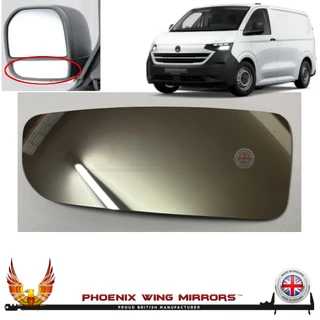 VW Transporter T7 lower blind-spot left-hand passenger replacement wing mirror glass