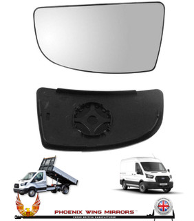 Ford Transit Mk8 Tipper Lower 2012-2025 Left – UK Passenger Side Convex – Unheated Backing Plate replacement mirror glass