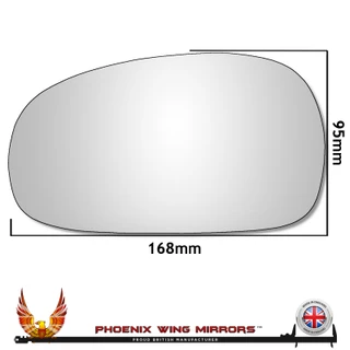 SEAT Leon Mk2 2005–2009 left hand passenger side convex glass with adhesive