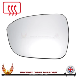 Nissan Qashqai J12 Left – UK Passenger Side Convex – Heated Backing Plate replacement mirror glass
