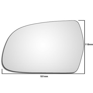 Left Hand Passenger Side Audi S3 MK2 2010-2013 Convex Wing Door Mirror Glass