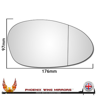 Right Hand Drivers Side BMW 1 Series 2003-2009 Wide Angle Wing Door Mirror Glass