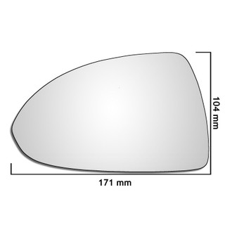 Left Hand Passenge Side Vauxhall Corsa E 2014-2019 Convex Wing Door Mirror Glass