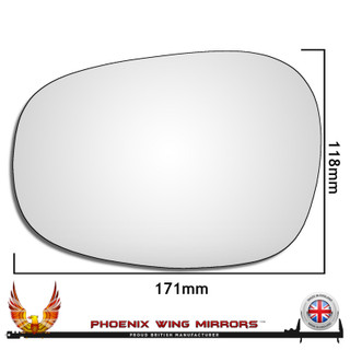 Left Hand Passenger Side BMW 1 Series 2008-2013 Convex Wing Door Mirror Glass