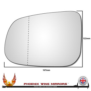 jaguar-xK-door-wing-mirror-glass-left-hand-side-worthing-west-sussex