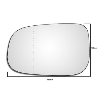 Left Hand Passenger Side Volvo S60 2006-2009 Wide Angle Wing Door Mirror Glass