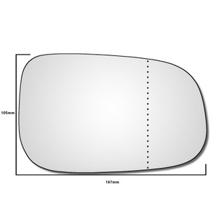 Right Hand Drivers Side Volvo C70 2006-2009 Wide Angle Wing Door Mirror Glass