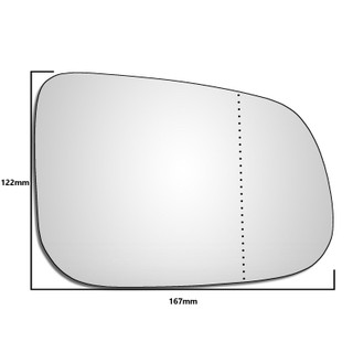 Right Hand Drivers Side Volvo C30 2009-2012 Wide Angle Wing Door Mirror Glass