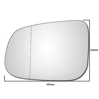 Left Hand Passenger Side Volvo S40 2009-2016 Wide Angle Wing Door Mirror Glass