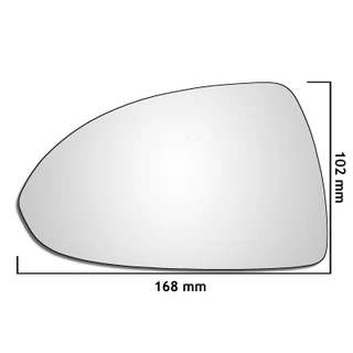 Vauxhall Corsa D Mk3 2006–2014 left-hand passenger-side convex glass with adhesive wing door mirror glass