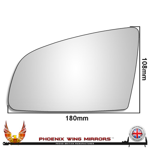 Left Hand Passenger Side Audi A3 / S3 MK2 2003-2008 Convex Wing Mirror Glass