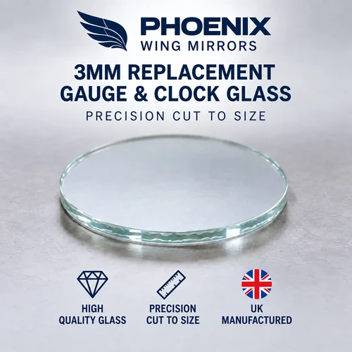 3mm replacement round flat gauge and clock glass precision cut to size UK made