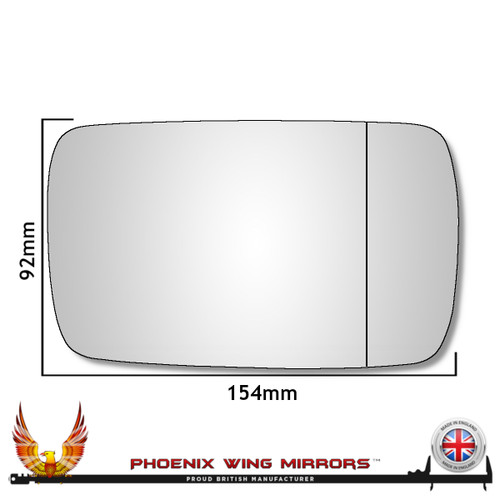 Right Hand Drivers Side BMW 3 Series E21 / E30 / E36 / E46 Wide Angle Wing Mirror Glass