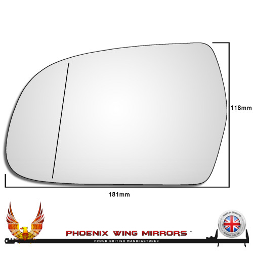 Left Hand Passenger Side Audi A5 Inc S5 2010-2016 Wide Angle Wing Mirror Glass