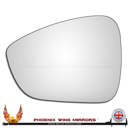 Vauxhall Opel Crossland 2021–2024 left hand passenger side convex replacement wing door mirror glass, adhesive stick-on