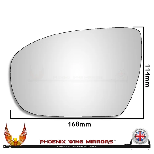 Hyundai i20 Mk2 2014–2020 Left – UK Passenger Side Convex – Stick On replacement mirror glass