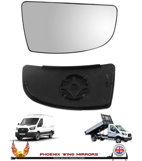 Ford Transit Mk8 van Lower Blind Spot Mirror Glass with backing plate Transit Tipper chassis cab bus Mirror smashed mirror glass right hand drivers side wing door mirror glass 2013 2014 2015 2016 2017 2018 2019 2020 2021 2022 2023 2024