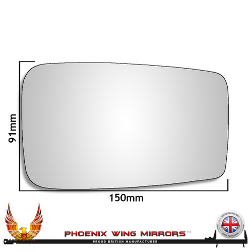 Ford Capri Mk1 / Mk2 Standard Housing Left – UK Passenger Side Convex – Direct Replacement (Standard Housing) replacement mirror glass
