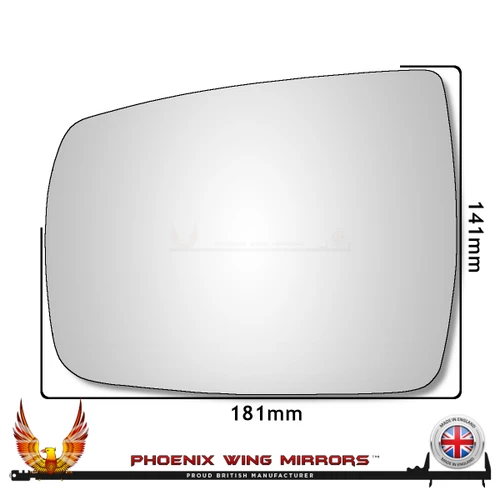 Kia Sorento Mk2 XM 2009–2014 Left – UK Passenger Side Convex – Stick On replacement mirror glass