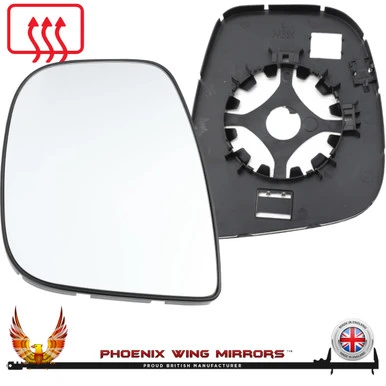 Vauxhall Opel Combo 2018–2025 left hand passenger side convex replacement wing door mirror glass, heated backing plate