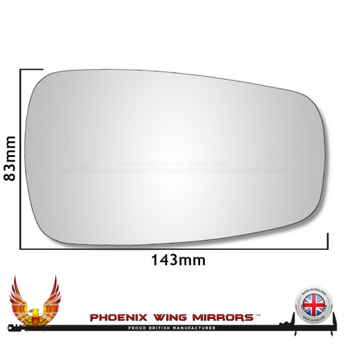 Morgan 4/4 Wingard Left – UK Passenger Side Convex – Direct Replacement replacement mirror glass