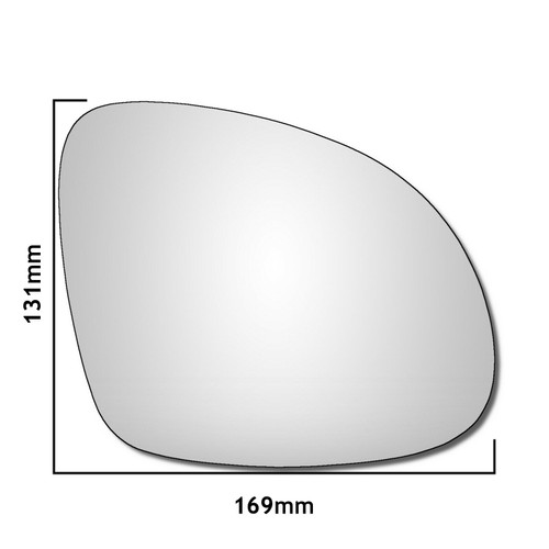 Right Hand Drivers Side VW Sharan Mk2 2010-2020 Convex Wing Door Mirror Glass