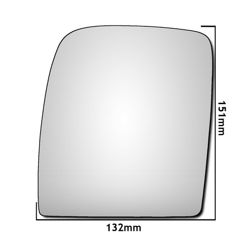 Toyota Proace Van 2013–2016 Left Hand Passenger Side — Convex upper glass with adhesive — product view 1