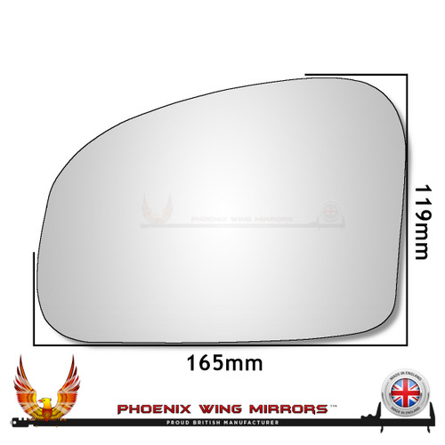 Aston Martin Rapide 2010–2020 Left – UK Passenger Side Convex – Stick On replacement mirror glass