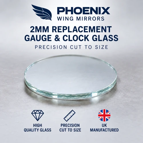2mm large replacement round gauge and clock glass 251mm to 310mm UK made