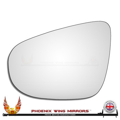 VW Golf Mk6 2008–2014 left-hand passenger convex replacement wing mirror glass