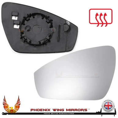 VW ID.4 left-hand passenger heated replacement wing mirror glass with backing plate