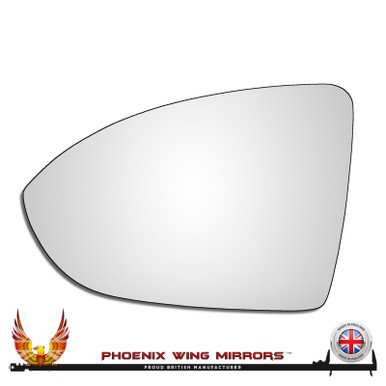 VW Touran Mk2 2015–2025 left-hand passenger convex replacement wing mirror glass