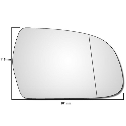 Right Hand Drivers Side Audi A4 / S4 B8 2010-2015 Wide Angle Wing Mirror Glass