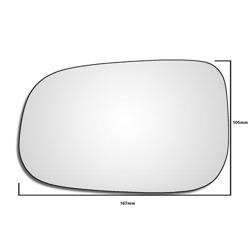 Left Hand Passenger Side Volvo C30 2006-2009 Convex Wing Door Mirror Glass