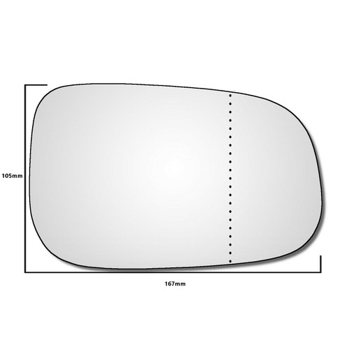 Right Hand Drivers Side Volvo C30 2006-2009 Wide Angle Wing Door Mirror Glass