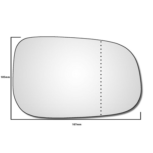 Right Hand Drivers Side Volvo S40 2006-2009 Wide Angle Wing Door Mirror Glass