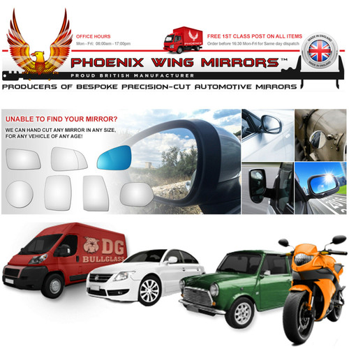 Ford Transit Mk8 Upper 2012-2024 Wing Door Mirror Glass – Side & Fitting Options