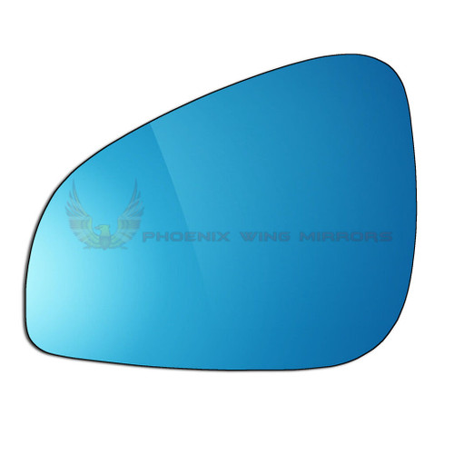 Peugeot 407 Facelift 2008–2016 Left Hand Passenger Side Blue convex glass with adhesive replacement wing door mirror glass UK made