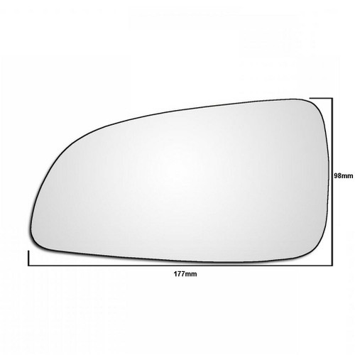 Left Hand Passenger Side Vauxhall Astra H Mk5 2004-2009 Wing Door Mirror Glass