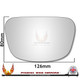Triumph TR5 / TR6 / TR250 Wingard 894295 convex mirror glass — 126 mm wide × 80 mm high — 2 mm thickness, R1260 radius