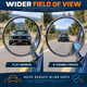 R1350 convex mirror glass wider rearward field of view compared with flat glass