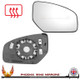 Honda Civic Mk9 2012–2017 Right – UK Driver Side Convex – Heated Backing Plate replacement mirror glass
