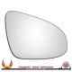 Toyota C-HR 2016–2024 Right Hand Driver Side — Convex glass with adhesive