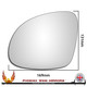 VW Tiguan Mk1 2007–2018 left-hand passenger convex replacement wing mirror glass
