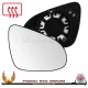 Toyota Yaris Mk3 2011–2020 Right Hand Driver Side — Convex glass with heated backing plate