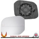 VW Caddy Mk4 left-hand passenger non-heated replacement wing mirror glass with backing plate